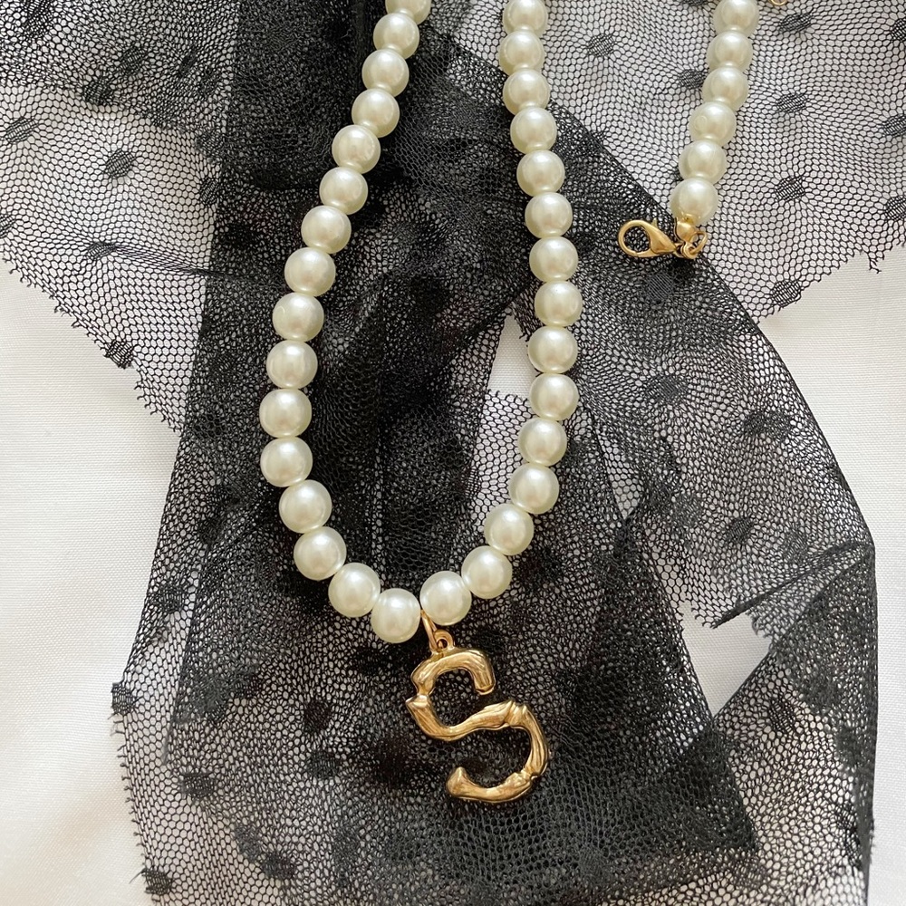 Initial pearl necklace